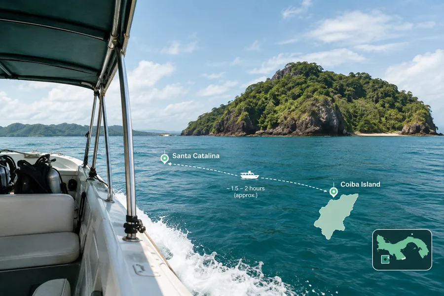 So gelangen Sie von Santa Catalina zur Insel Coiba – Bootstouren im Coiba-Nationalpark, Santa Catalina, Panama